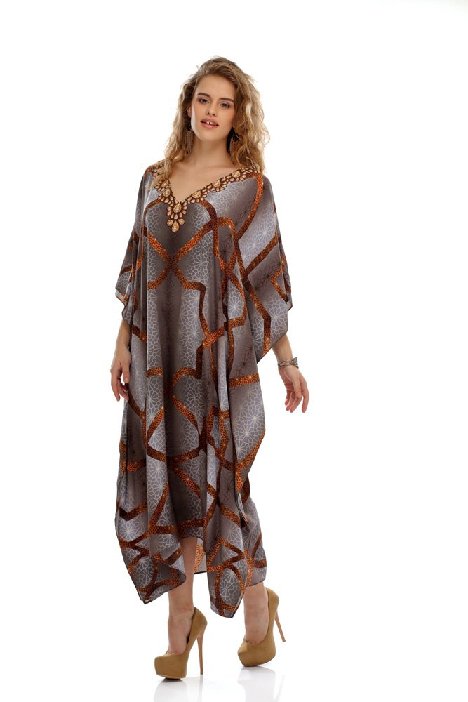Slate Chainlink Print Kaftan