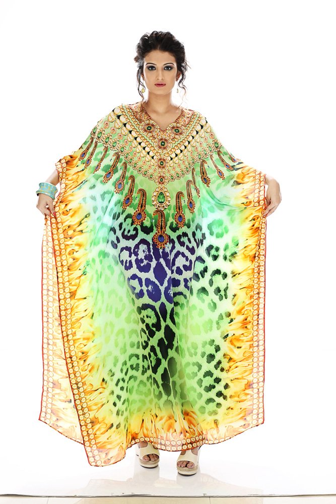 Emerald Leopard Kaftan