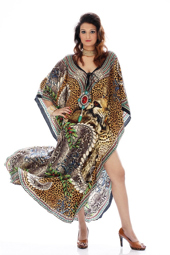 Wild Leopard Split Kaftan