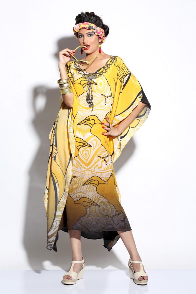 Golden Crane Ombré Kaftan